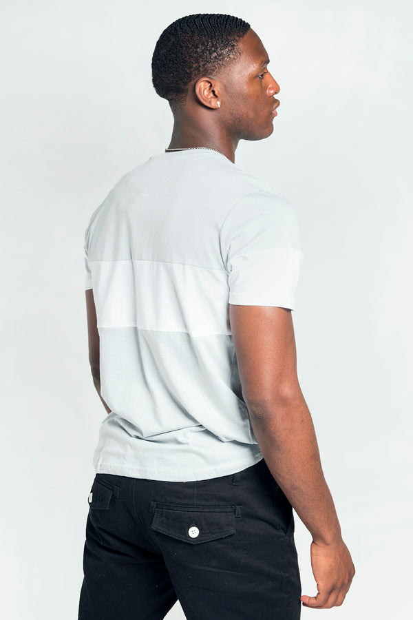 Mens Blue And White Stripe T-Shirt With Chest Pocket