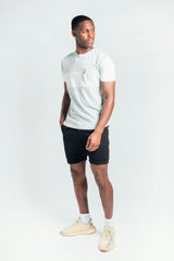 Mens Blue And White Stripe T-Shirt With Chest Pocket