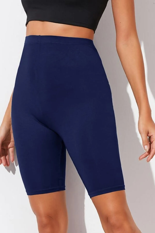 Navy Basic High Waisted Cycle Shorts