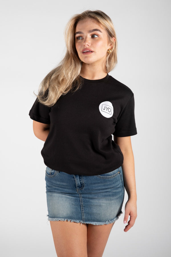 Black JYO Slogan Oversized T-Top