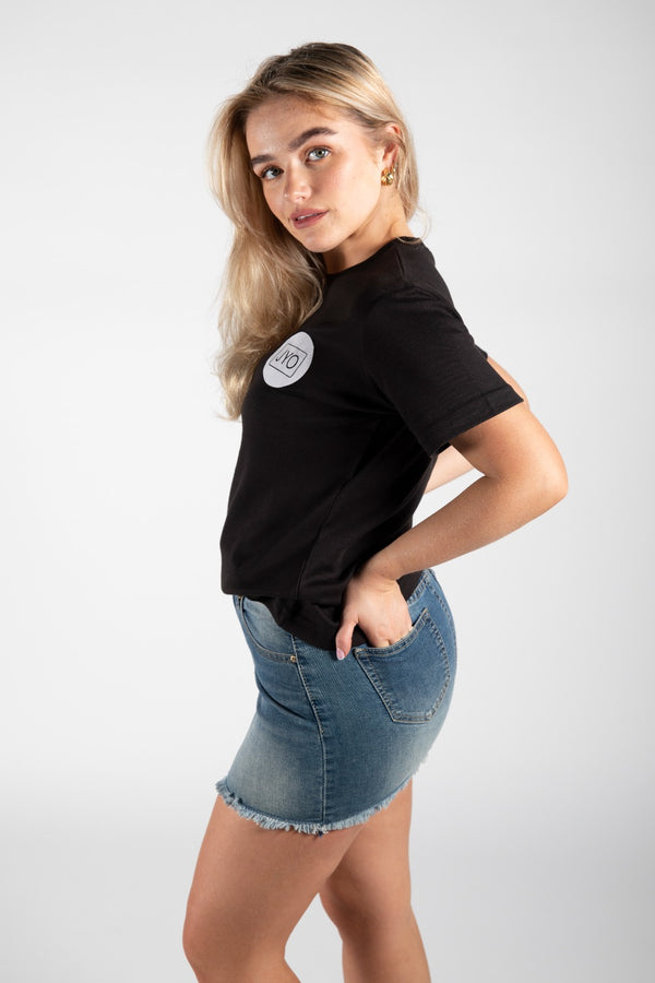 Black JYO Slogan Oversized T-Top