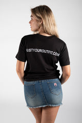 Black JYO Slogan Oversized T-Top