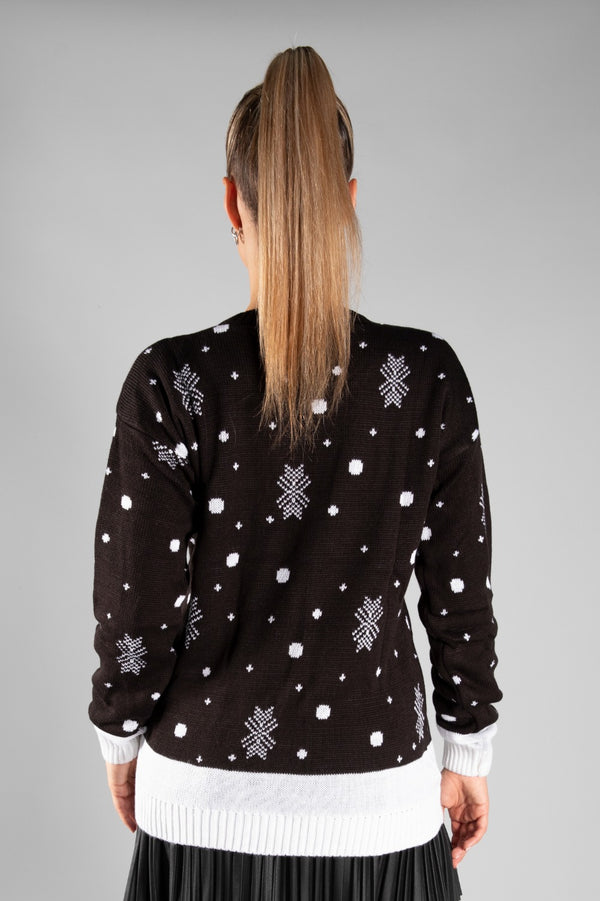 Black Reindeer Knitted Christmas Jumper