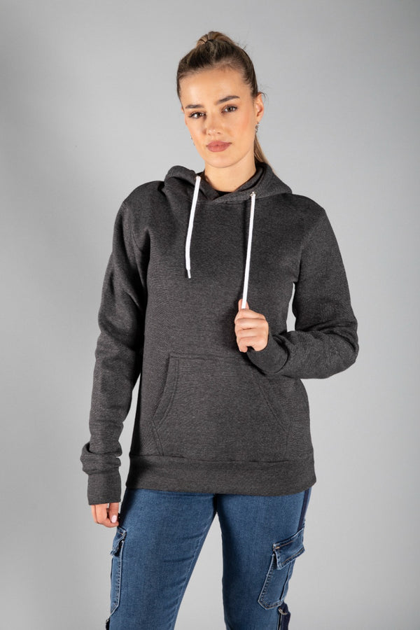 Dark Grey Pullover Pocket Detail Hoodie