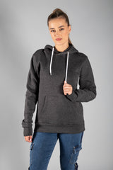 Dark Grey Pullover Pocket Detail Hoodie
