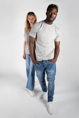 Unisex Grey Basic Crew Neck T-Shirt