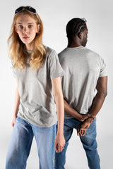 Unisex Grey Basic Crew Neck T-Shirt