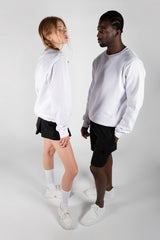 Unisex White Basic Pullover Jumper 