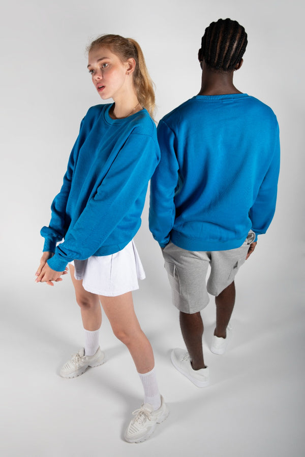 Unisex Blue Basic Pullover Jumper 