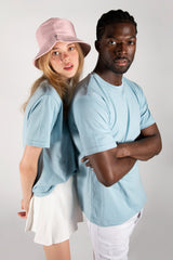 Unisex Blue Basic Crew Neck T-Shirt