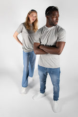 Unisex Grey Basic Crew Neck T-Shirt