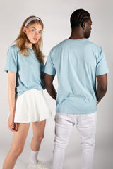 Unisex Blue Basic Crew Neck T-Shirt
