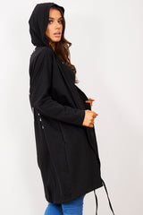 Black Sequin Angel Wings Hooded Cardigan