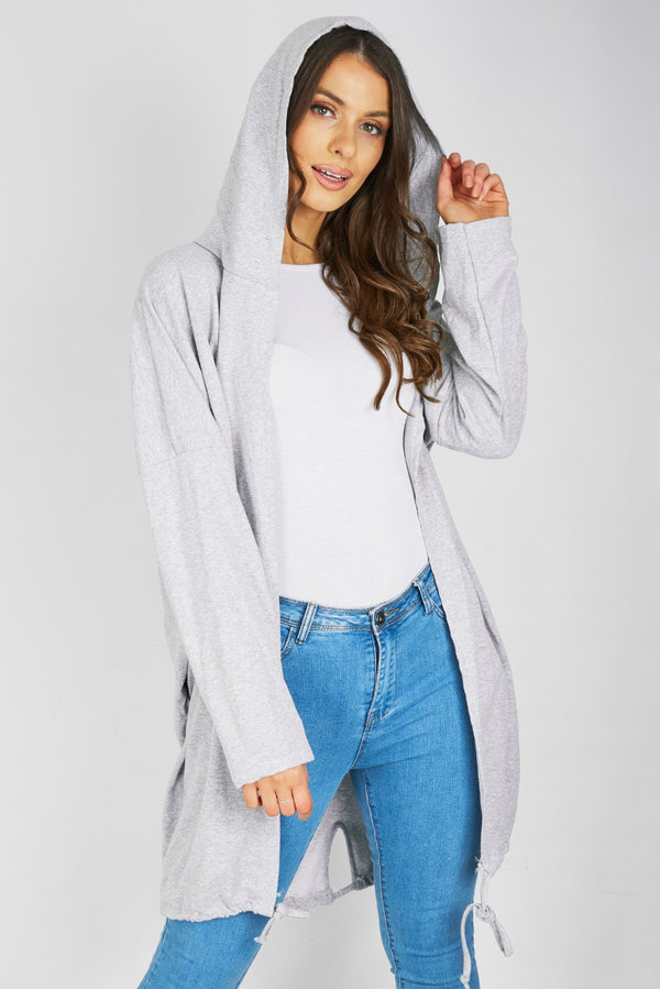 Grey Sequin Angel Wings Hooded Cardigan