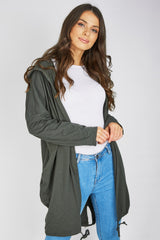 Khaki Sequin Angel Wings Hooded Cardigan