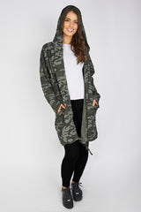 Camo Sequin Rock And Roll Hooded Cardigan