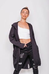 Black Sequin Rock And Roll Hooded Cardigan