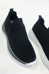 Mens Black Knitted Sock Trainers