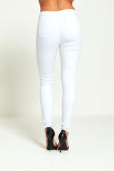Plus White High Rise Super Skinny Jeans