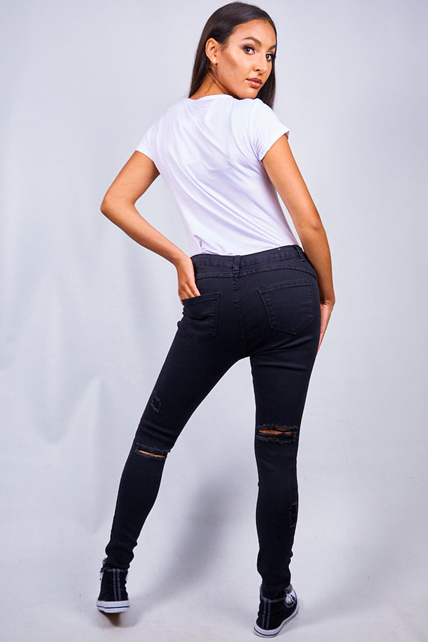 Black Extreme Rip Skinny Jeans