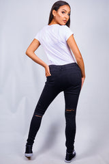 Black Extreme Rip Skinny Jeans