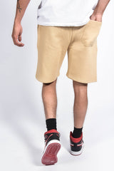 Mens Beige Basic Jogger Shorts