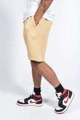 Mens Beige Basic Jogger Shorts