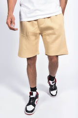 Mens Beige Basic Jogger Shorts