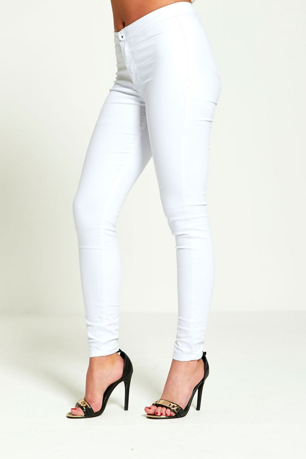 Plus White High Rise Super Skinny Jeans