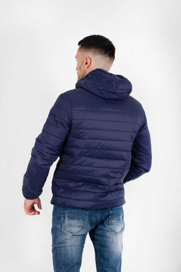 Mens Navy Lightweight Puffer Rain Jacket