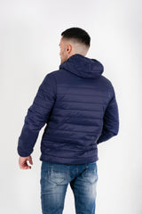 Mens Navy Lightweight Puffer Rain Jacket