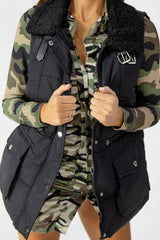 Black Padded Utility Gilet