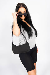 Grey Extreme V Front Oversized T-Shirt
