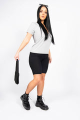 Grey Extreme V Front Oversized T-Shirt
