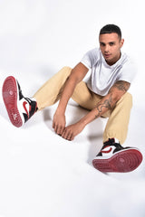 Mens Beige Basic Cuffed Joggers