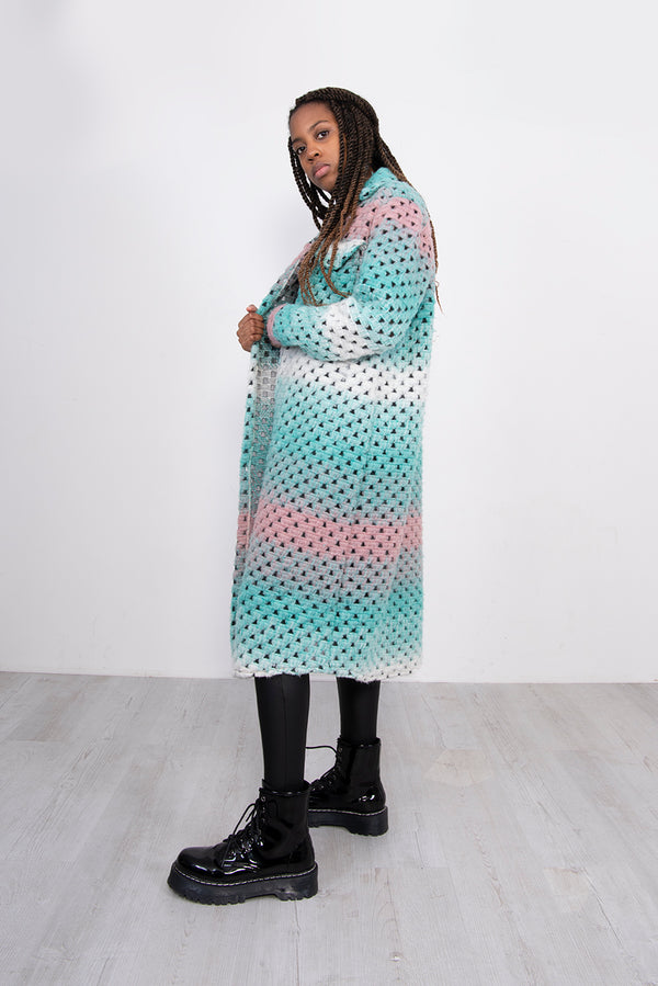 Mint Ombre Longline Bubble Shacket