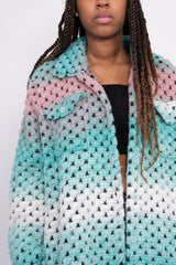 Mint Ombre Longline Bubble Shacket