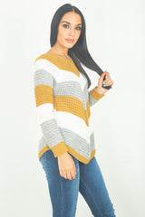 Mustard Chevron Knitted Jumper