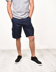 Mens Navy Bute Cargo Shorts