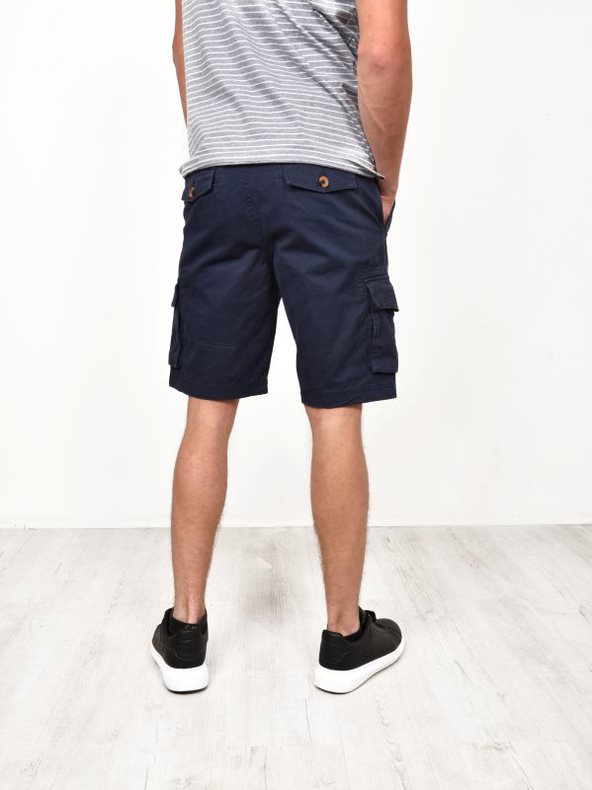 Mens Navy Bute Cargo Shorts