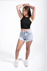 Black Racer Crop Top