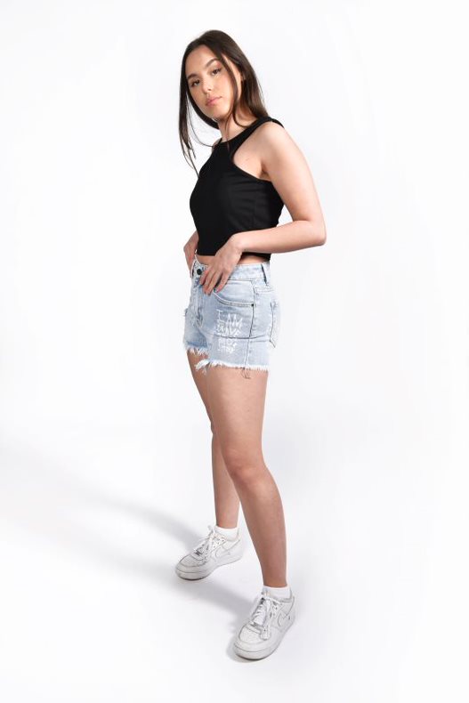 Black Racer Crop Top