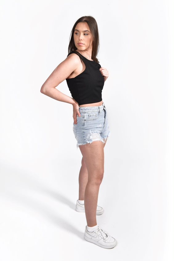 Black Racer Crop Top