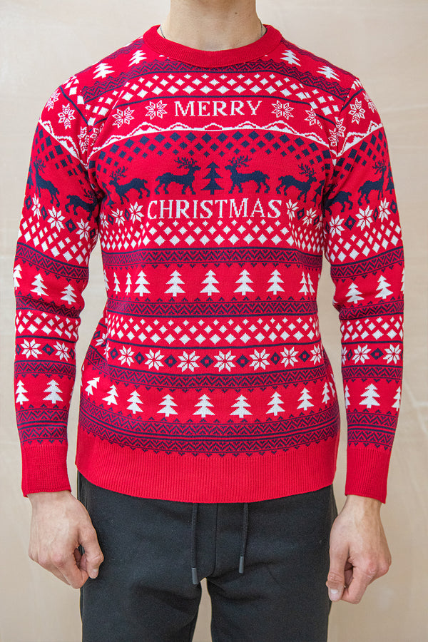 Red Christmas Slogan Jumper