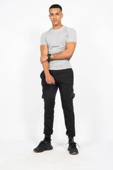 Mens Grey Basic Crew Neck T-Shirt