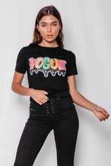 Black Multi Sequin Vogue Top