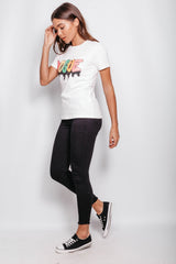 White Multi Sequin Vogue Top