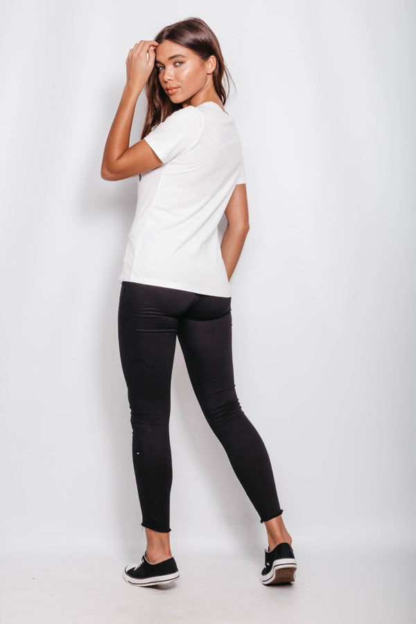 White Multi Sequin Vogue Top