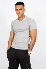 Mens Grey Classic V-Neck T-Shirt