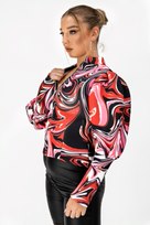 Red Puff Sleeve Zip Jacket
